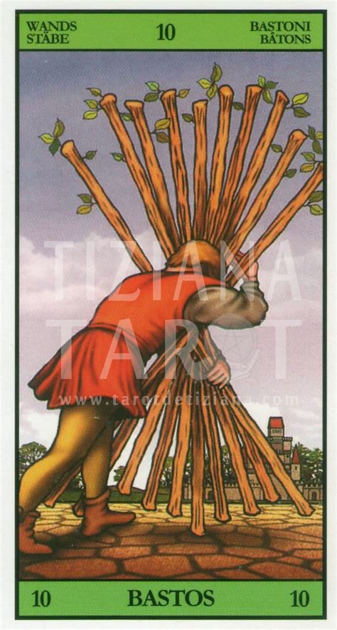 El 10 de Bastos en el tarot